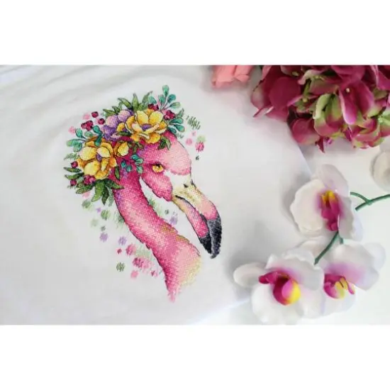 MP Studia Summer Flamingo Cross Stitch Kit {4}