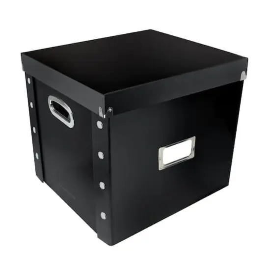 12" Snap-N-Store Black Vinyl Record Storage Box, 2ct. {1}