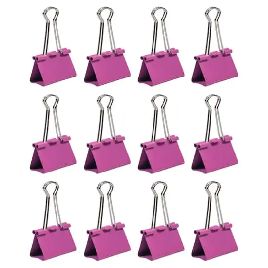 JAM Paper 1.5" Binder Clips, 12ct. Pink {7}