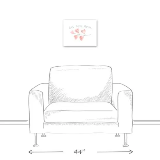 Let Love Grow Heart Branch 11" x 14" Canvas Wall Art {6}