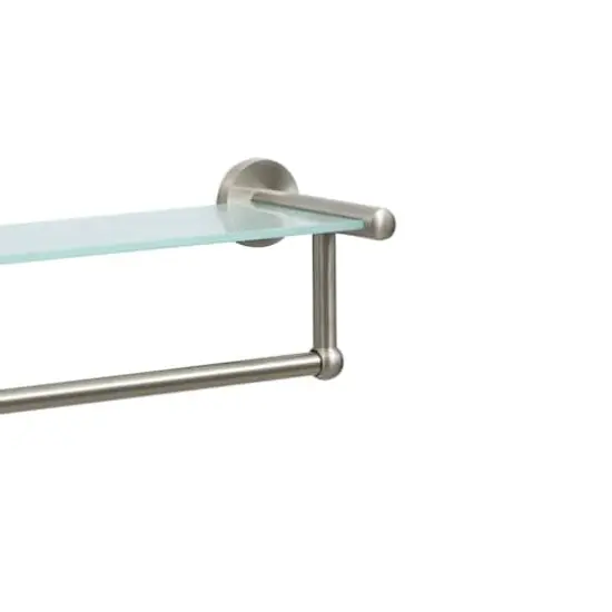 Organize It All Satin Nickel Glass Shelf & Towel Bar  {7}