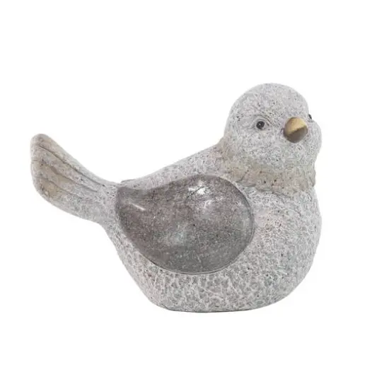 13" Gray Stone Country Bird Garden Sculpture Set {4}