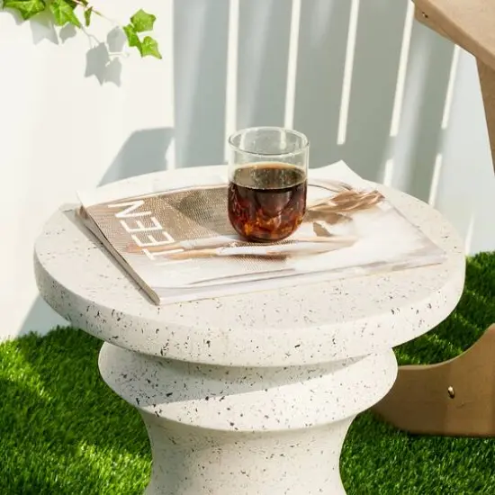 Glitzhome&reg; 18" Multifunctional Chess Garden Stool White {6}