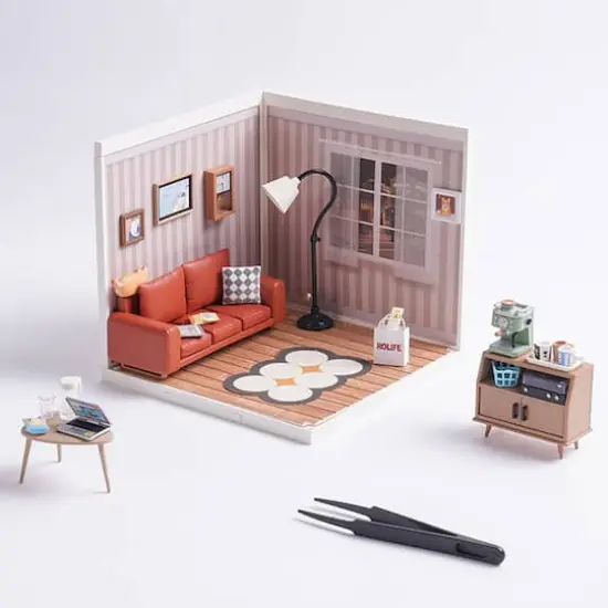 Rolife&reg; Super Creator Cozy Living Lounge DIY Miniature Kit {5}