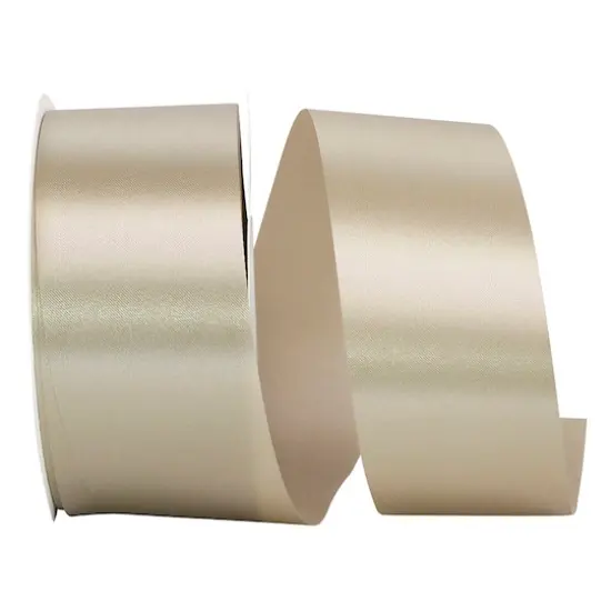 JAM Paper 1.875" x 50yd. Single Face Satin Allure Ribbon Platinum {1}