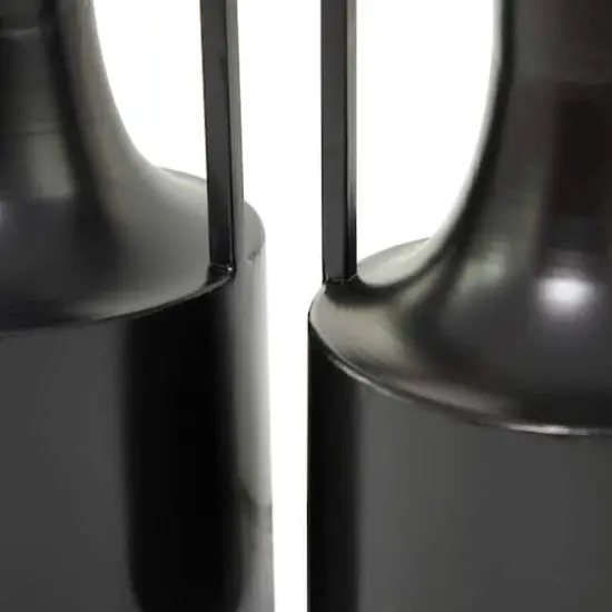 Black Metal Vase with Handles Set of 2 16", 12" {5}
