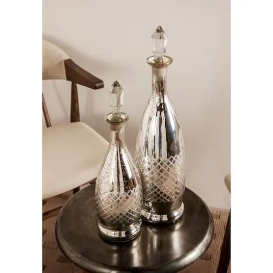 Silver Glass Glam Decorative Bottle Set {6}