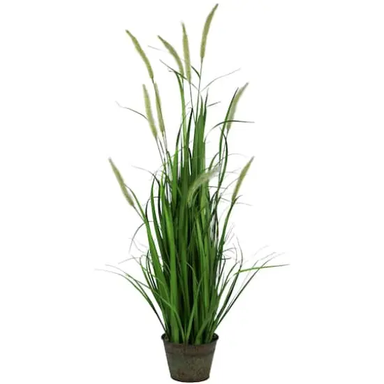 3ft. Potted Green Artificial Onion Grass Plant {1}