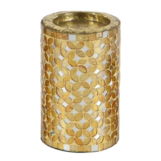 Gold Metal Glam Candle Holder Set {5}