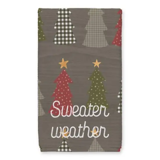 Sweater Weather Gray Tree Pattern Tea Towel Set {3}