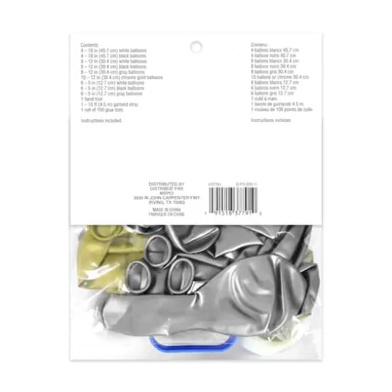 10ft. Black, White, Gray & Gold Balloon Garland by Celebrate It&trade; {5}