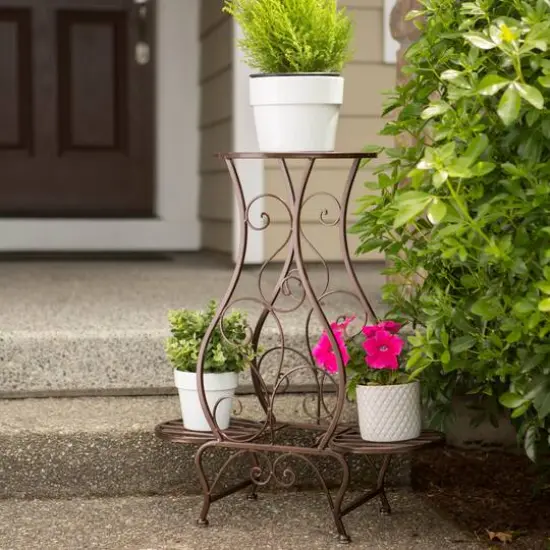2.2ft. Hourglass Triple Plant Stand {7}