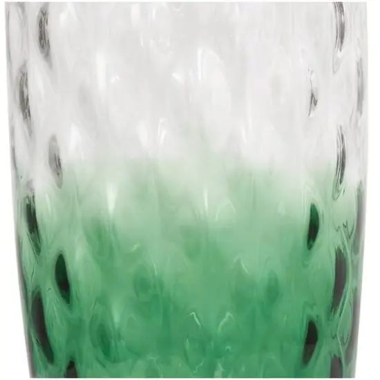 20" Green Ombre Handmade Glass Vase {8}