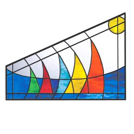 Oceanside Compatible&trade; 12" Yellow /White Wispy Fusible Stained Glass Sheet {4}