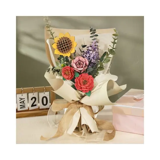 Rowood Wooden Flower Bouquet 3D Wooden Puzzle {4}