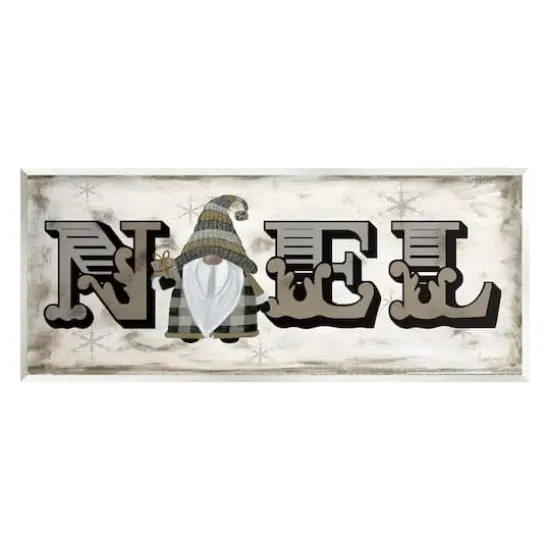 Stupell Industries Vintage Gnome Noel Phrase Wall Plaque Art {1}