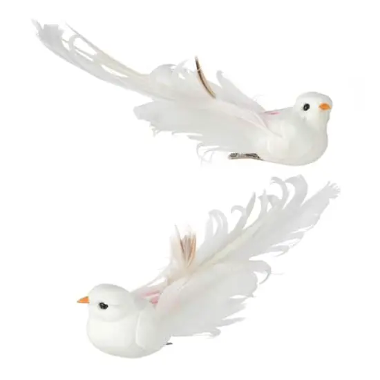 Decorative Feather Birds, 2ct. by Ashland&reg; White {3}