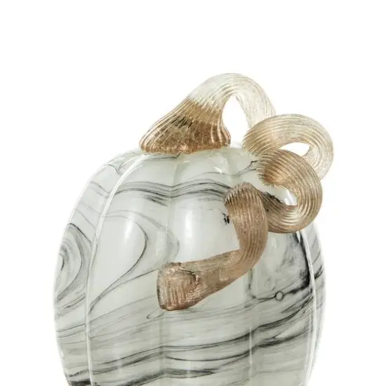 Glitzhome&reg; Gray Marble Glass Pumpkin & Gourd Set {8}