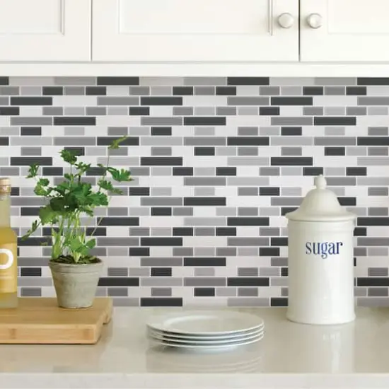 InHome Smoked Glass Peel & Stick Backsplash Tiles {3}