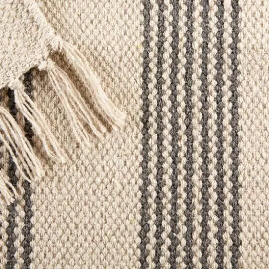 DII&reg; Gray Ticking Stripe Hand-Loomed Rug, 2ft. x 3ft. {6}