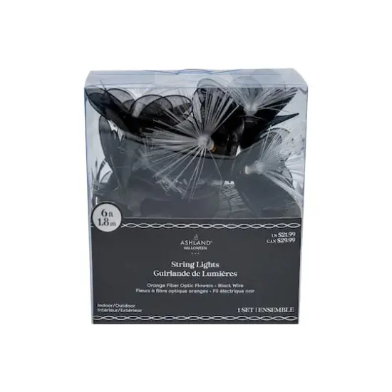 6ft. Black Flower Icon Fiber Optic String Lights by Ashland&reg; {4}