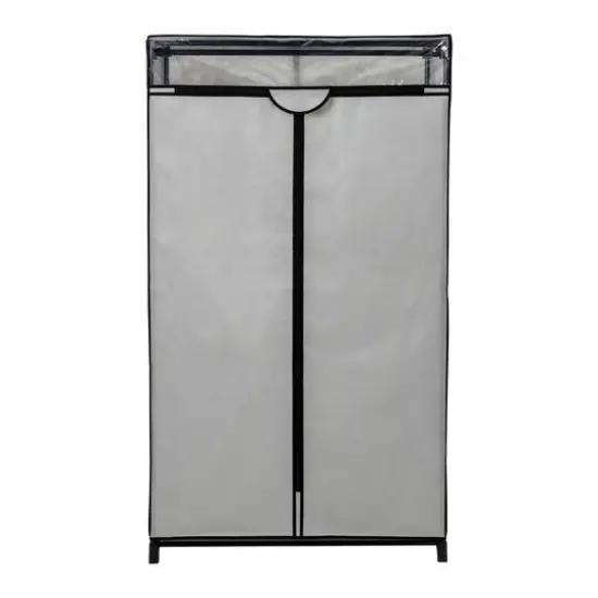 Honey Can Do 36" Gray Double Door Portable Wardrobe Closet {9}