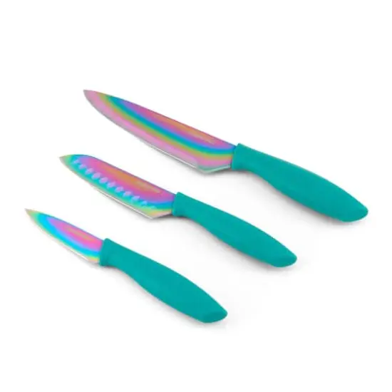 Farberware Rainbow Teal 3-Piece Chef Knife Set {3}