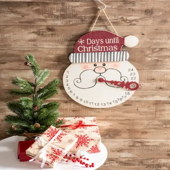 DII&reg; 16.7" Santa Days Til Christmas Hanging Countdown Calendar Sign {3}