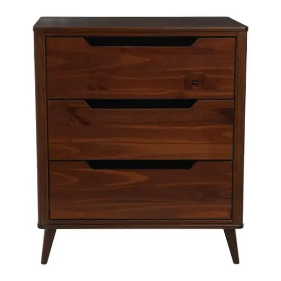 Hello Honey&reg; 37.5" Yume Mid Century Modern Solid Wood 3-Drawer Dresser Chest Walnut Finish {7}