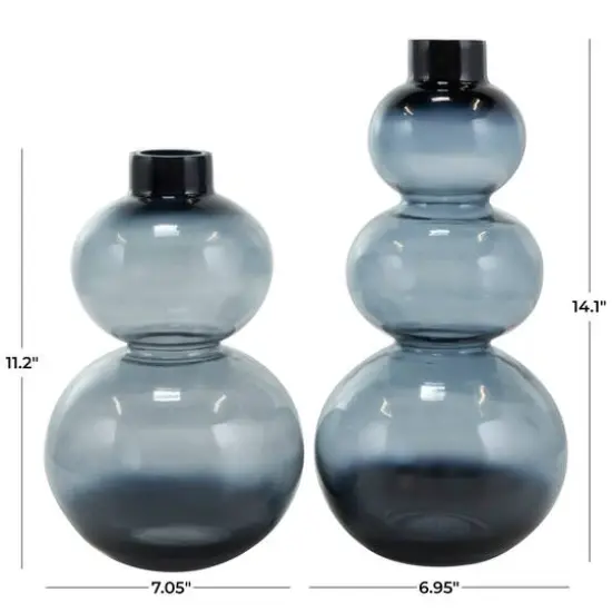 Black Ombre Bubble Glass Vase Set {10}
