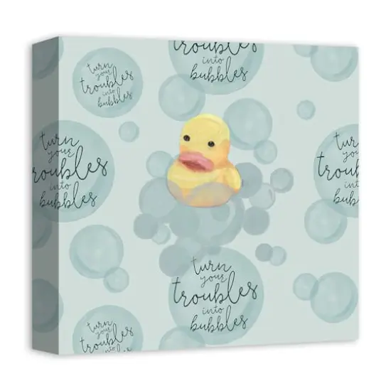 Turn Your Troubles Into Bubbles With Ducky Canvas Wall Art Green {5}