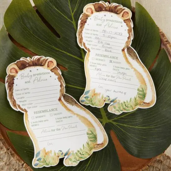 Safari Baby Advice Card & Baby Shower Game Set {4}