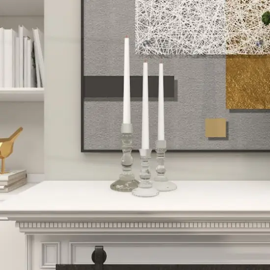 Clear Glass Candle Holder Set {8}