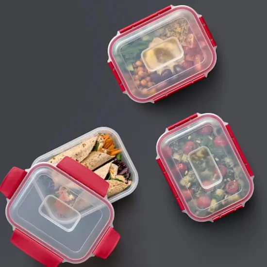 Joseph Joseph Nest Lock 8-piece Rectangular Food Storage Container Set Red {6}