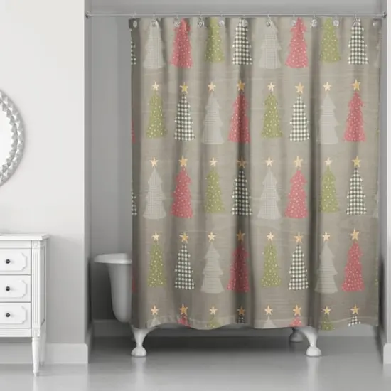 Gray Tree Pattern Shower Curtain {3}