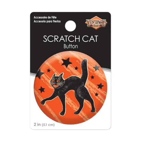 Beistle Vintage Halloween Scratch Cat Button, 6ct. {4}