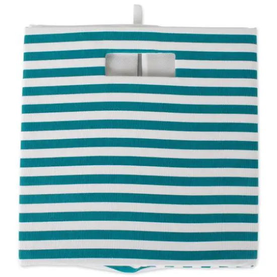 DII&reg; Square Teal Pinstripe Polyester Cube {6}