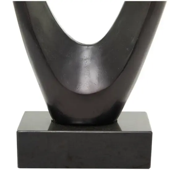 52" Aluminum Swirl Abstract Sculpture with Black Base {7}