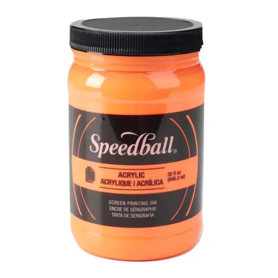 Speedball® Acrylic Screen Printing Ink, 32oz. Fluorescent Orange {1}