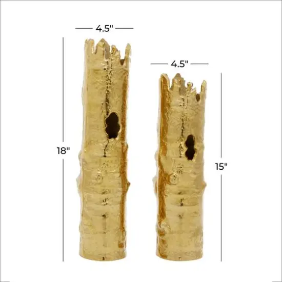 CosmoLiving by Cosmopolitan Gold Aluminum Vase Set {9}