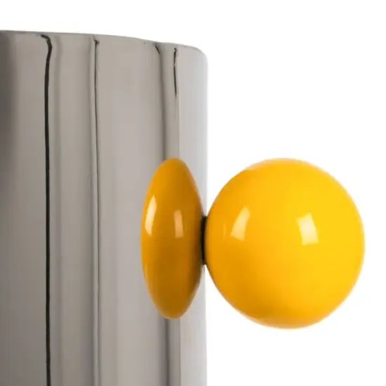 Hello Honey Stainless Steel Ice Bucket with Citron Color Enameled Ball Handles and Feet, Silver {12}