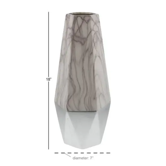 18" Gray Stoneware Contemporary Vase {5}