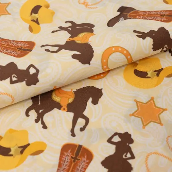 SINGER Western Cowgirl Cotton Fabric {3}