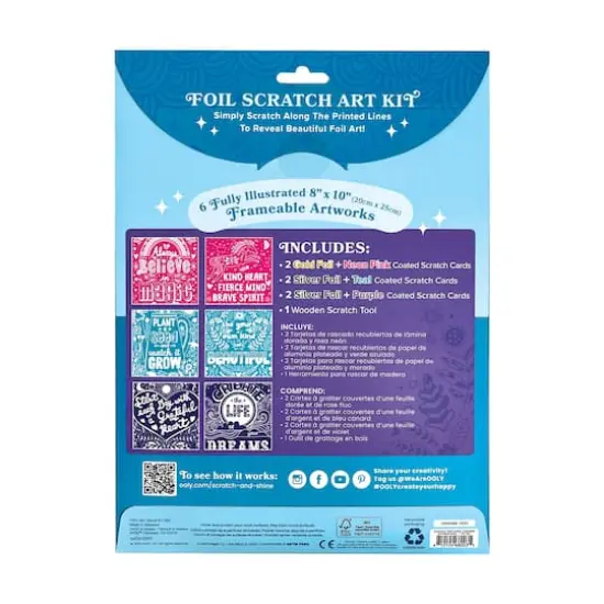 OOLY Scratch & Shine Amazing Affirmations Foil Scratch Art Kit {3}