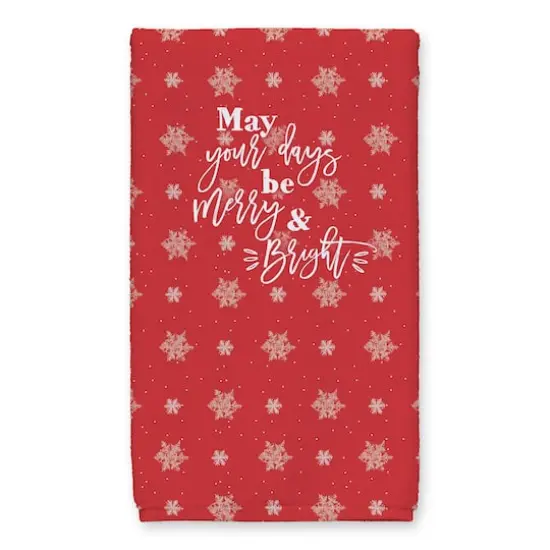 Red Snowflake Pattern Tea Towel Set {3}