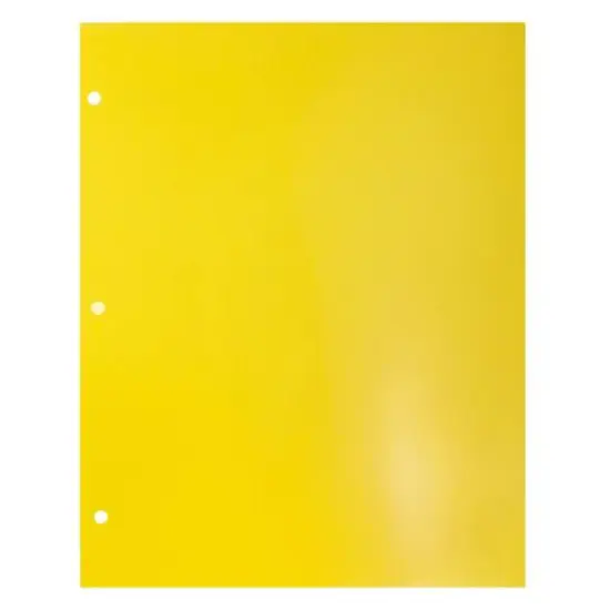 JAM Paper Laminated 2-Pocket Glossy 3-Hole Punch School Folders, 6ct. Yellow {5}