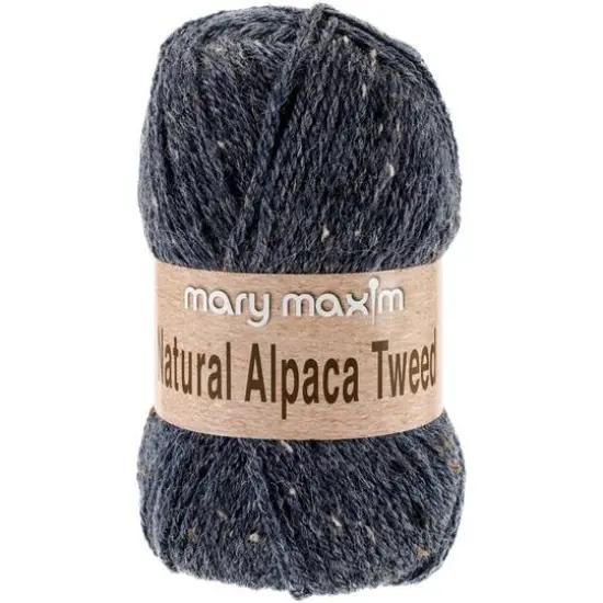 Mary Maxim Natural Alpaca Tweed Yarn Blue Stone {1}