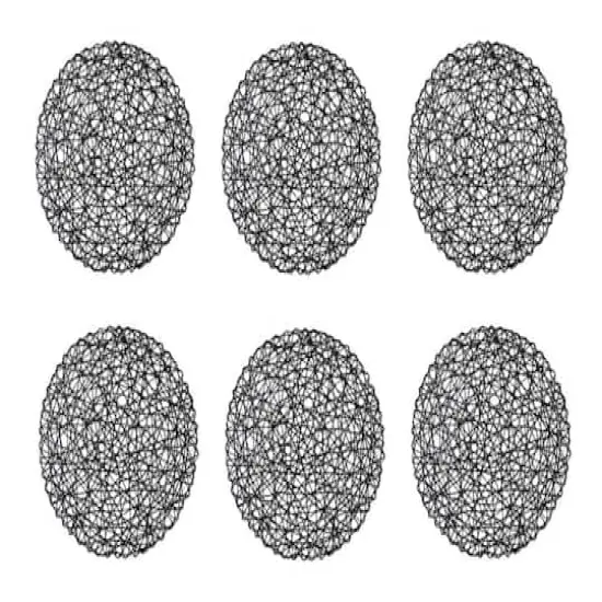 DII&reg; Woven Paper Round Placemats, 6ct. Black {1}