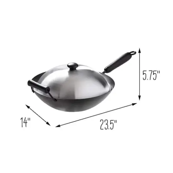 Joyce Chen 14" Carbon Steel Nonstick Wok Set with Lid and Bakelite Handles {8}