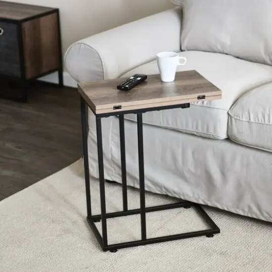 Household Essentials Jamestown Extendable C-Shaped End Table Ashwood {6}
